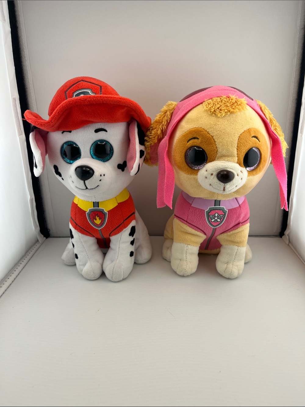 TY Paw Patrol Plush Dog Toys — Red Marshall & Pink Skye Duo